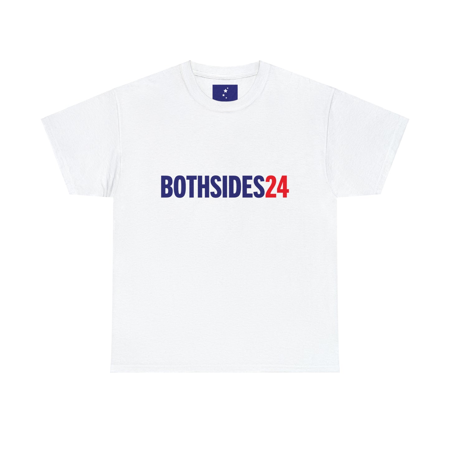 "Both Sides" Heavy Cotton Tee in White, Front and Back Print