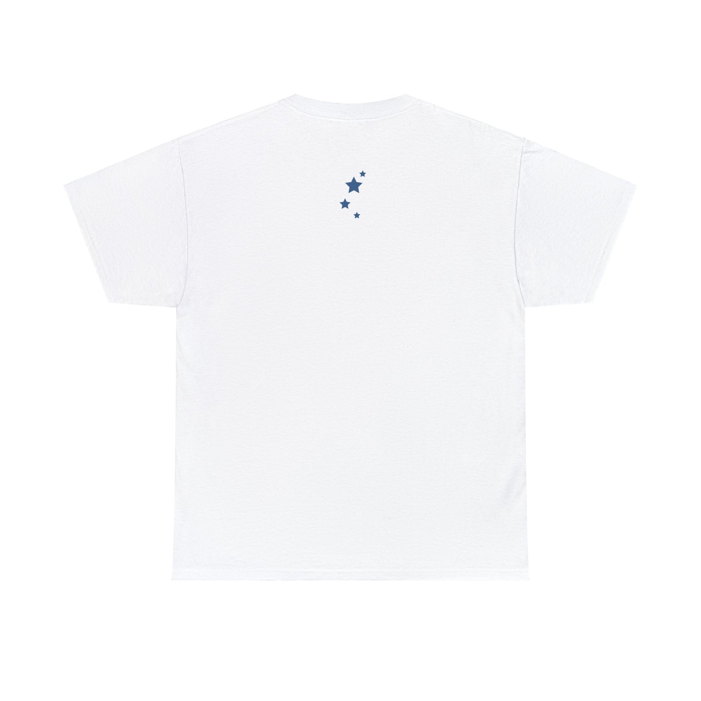 "Joey" Heavy Cotton Tee in White, Front and Back Print