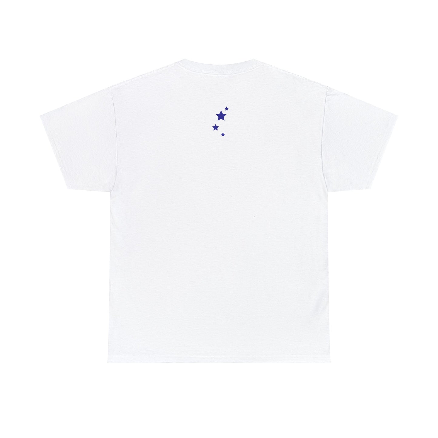 "Stars and Stripes" Heavy Cotton Tee in White, Front and Back print