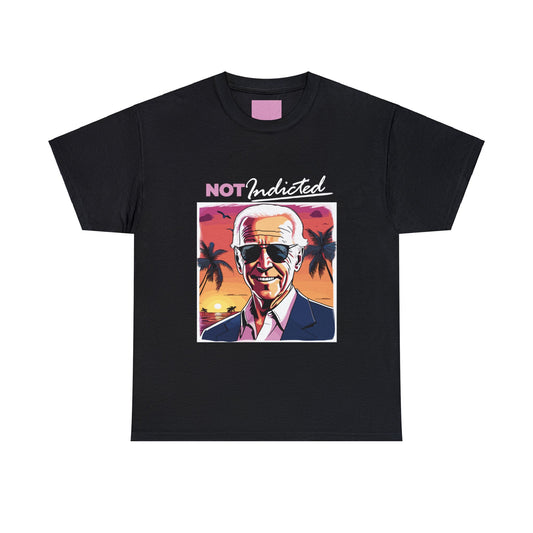 "Not Indicted" Heavy Cotton Tee in Black, Front and Back print