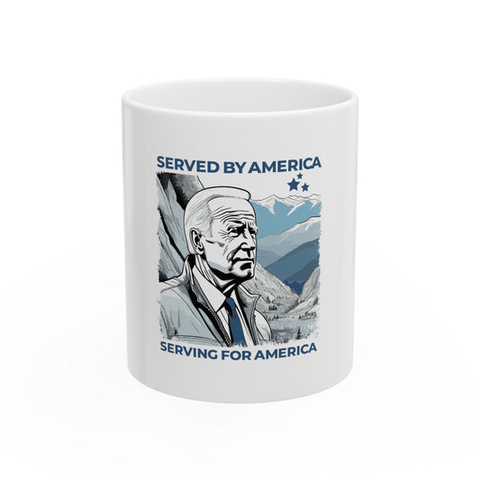 "Served by America" Ceramic Mug, 11oz