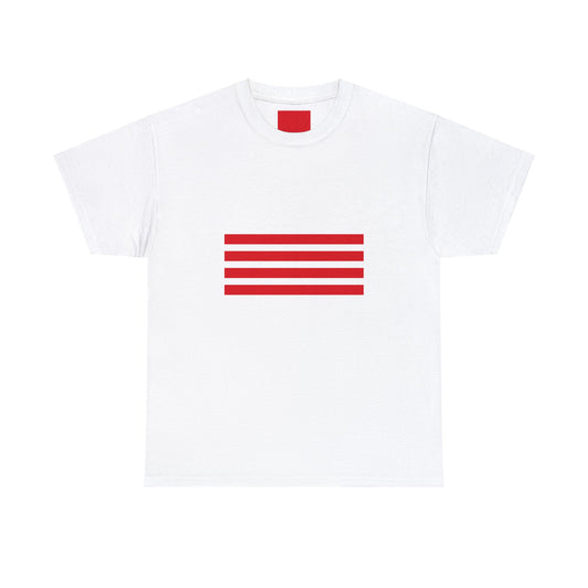 "Stars and Stripes" Heavy Cotton Tee in White, Front and Back print