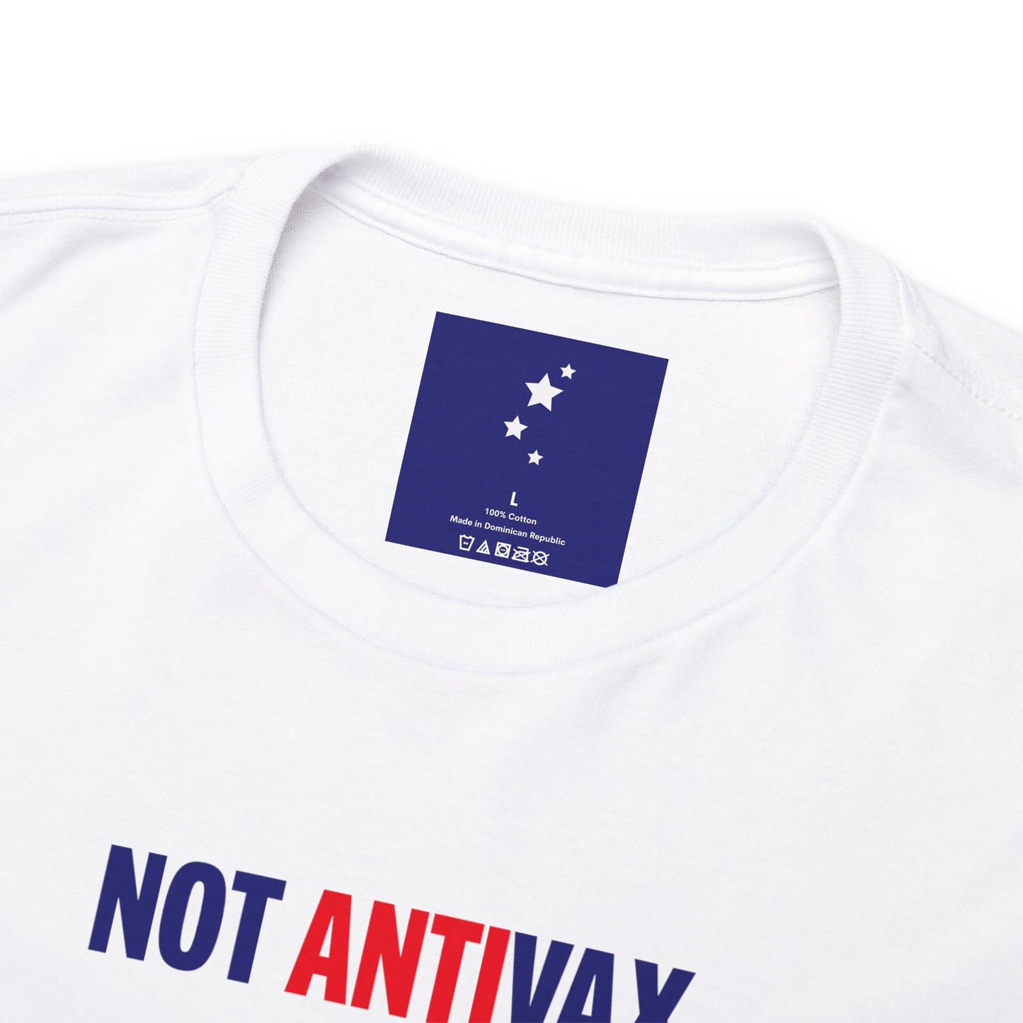 "Not Anti-Vax, Just Pro Conspiracy!" Heavy Cotton Tee in White, Front and Back Print